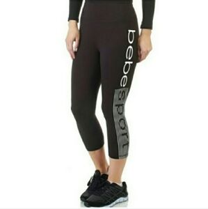 Bebe Sport Women's Black Crop Workout Leggings‎ Small